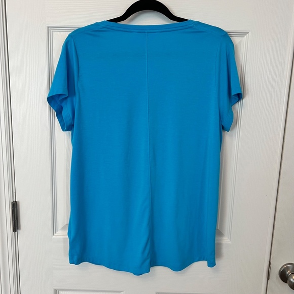 Athleta Stratus II Tee Women’s Blue Scoop Neck Short Sleeve T Shirt Size Medium - Picture 2 of 3